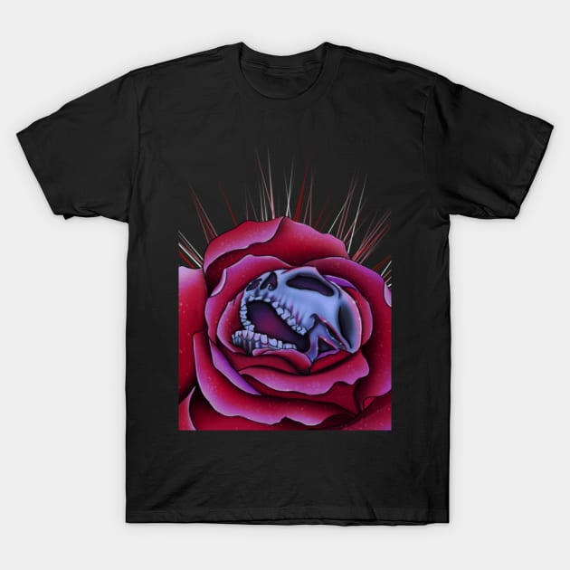 skull rose T-Shirt by xr1s